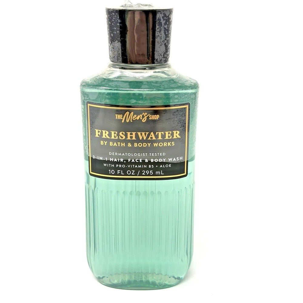 Bath & Body Works Men’s 3 in 1 Body Wash Freshwater 10oz Hair Face Body Aloe B5